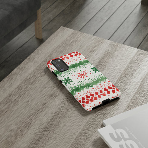 Watercolor Christmas Knitting - Impact Resistant Phone Case